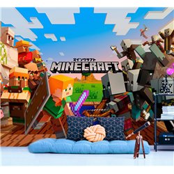 Фотообои на стену детские Minecraft, майнкрафт, игра 200x270 В детскую комнату для девочки, мальчика персонажи, 3D детям, герои,