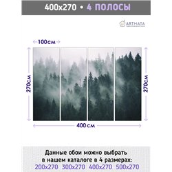 Фотообои Изумрудный лес в тумане 400х270 см для спальни