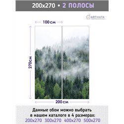 Фотообои Изумрудный лес в тумане 200х270 см для зала