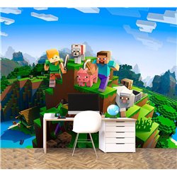 Фотообои в детскую герои игры майнкрафт 200х270 см