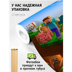 Фотообои в детскую герои игры майнкрафт 200х270 см