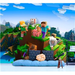 Фотообои в детскую герои игры майнкрафт 200х270 см