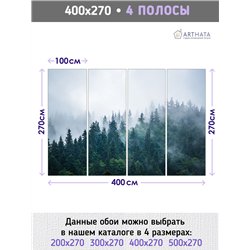 Фотообои Изумрудный лес в тумане 400х270 см для спальни