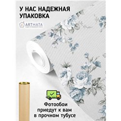 Фотообои цветы голубые розы моющиеся для кухни 500х270