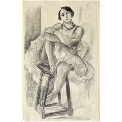 Сидящая танцовщица - Модульная картины, Репродукции, Декоративные панно, Декор стен