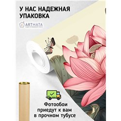 Фотообои розовый лотосы в зал флизелиновые 500х270