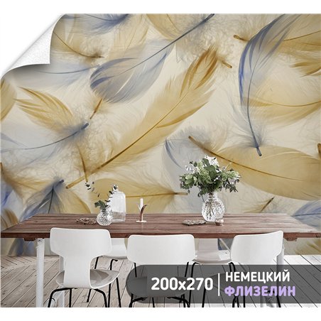 Фотообои разноцветные перья для кухни влагостойкие 200х270