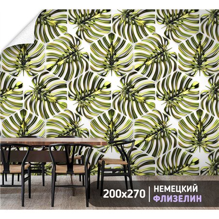 Фотообои листья пальм для коридора флизелиновые 200х270