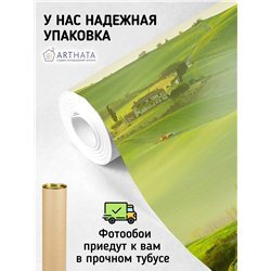 Фотообои зеленые холмы для спальни моющиеся 300х270