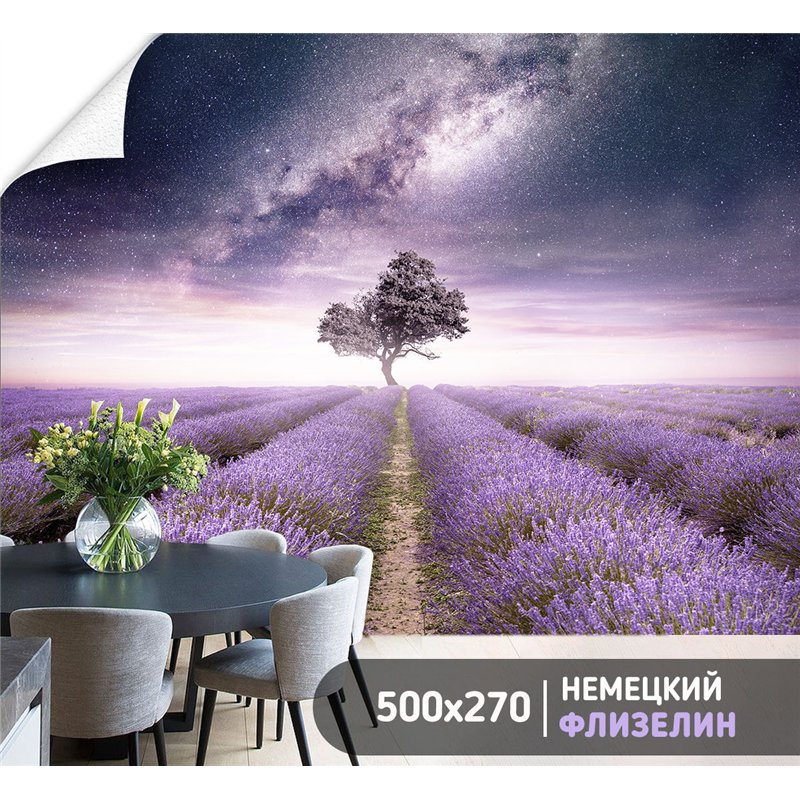 Фотообои лавандовое поле на кухню 500х270