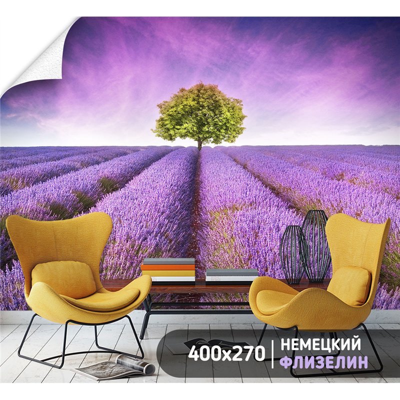 Фотообои кусты лаванды для кухни влагостойкие 400х270