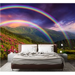 Фотообои холмы и радуга для кухни метровые 300х270