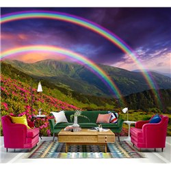 Фотообои холмы и радуга для кухни метровые 300х270