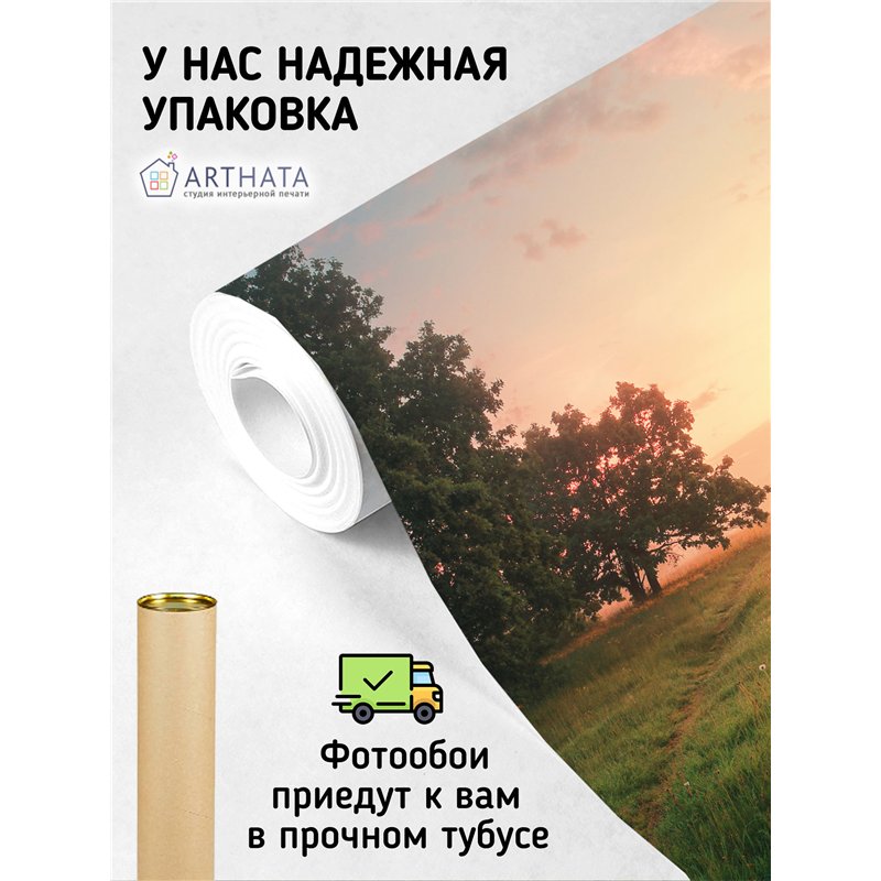 Фотообои дорога в поле моющиеся на кухню 200х270