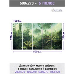 Фотообои тропический лес и звери на кухню 500х270