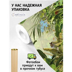 Фотообои тропические звери и растения для коридора 500х270