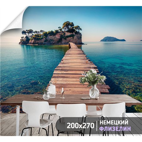 Фотообои мост через залив моющиеся для кухни 200х270