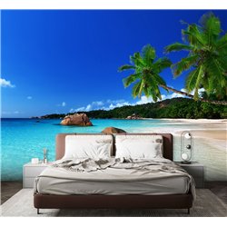 Фотообои тропический пляж и зелень на кухню 500х270