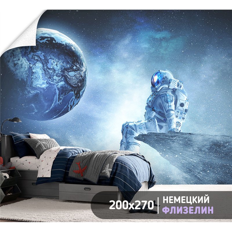 Фотообои космонавт и космос на кухню 200х270