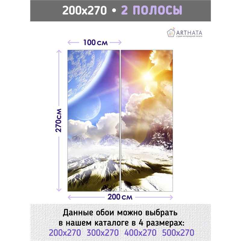 Фотообои космос и планеты на кухню флизелиновые 200х270