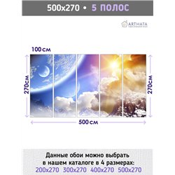 Фотообои пейзаж космический в спальню моющиеся 500х270