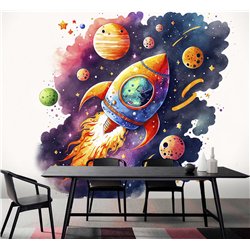 Фотообои космическая ракета моющиеся для кухни 200х270
