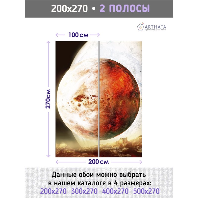 Фотообои космические тела в спальню 200х270