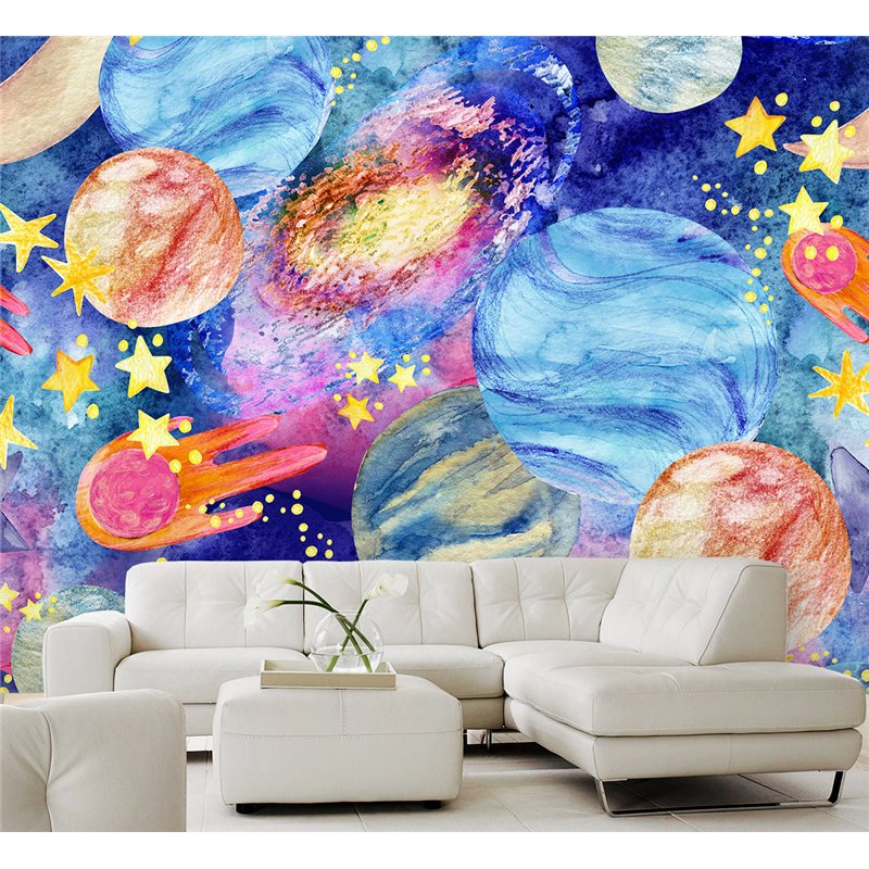 Фотообои иллюстрация космоса моющиеся на кухню 200х270