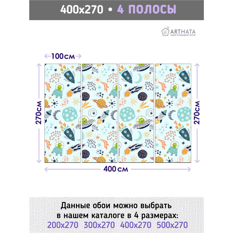 Фотообои нло в космосе для зала метровые 400х270