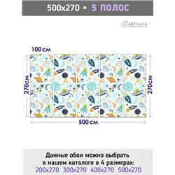 Фотообои рисунок ракет и планет и нло на кухню 500х270