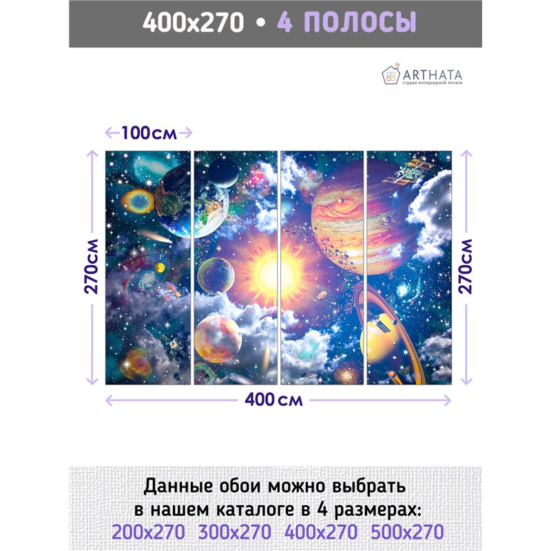 Фотообои пейзажи космоса 3d для зала 400х270