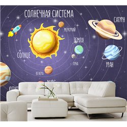Фотообои солнечная система в зал флизелиновые 500х270