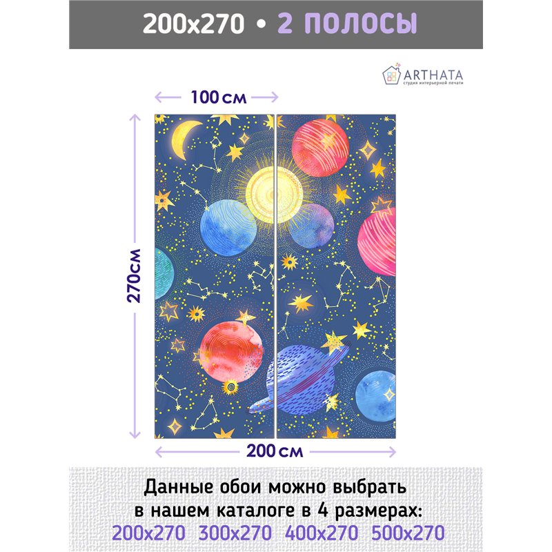 Фотообои пейзажи космоса в коридор 200х270