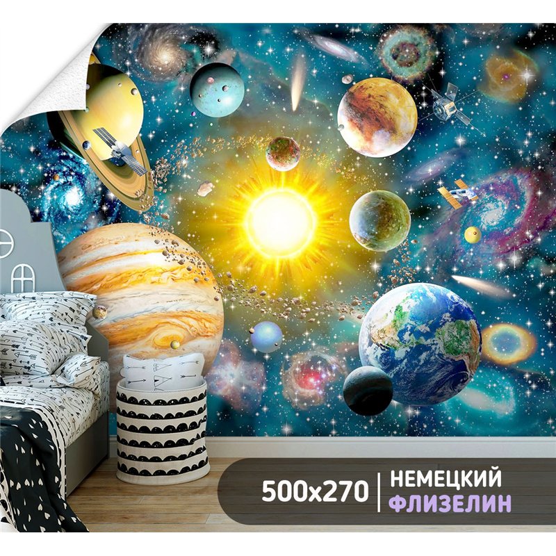 Фотообои космическая карта для коридора 500х270