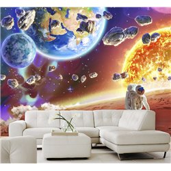 Фотообои астронафт в космосе на кухню моющиеся 300х270
