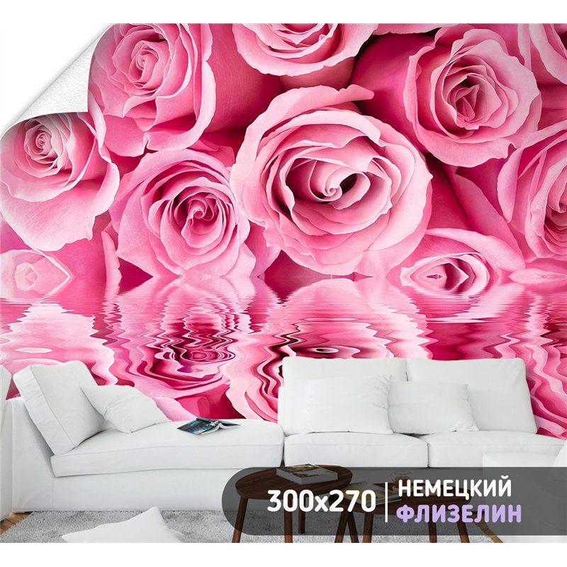 Фотообои с розовыми розами в коридор 300х270