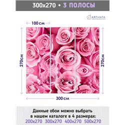 Фотообои с розовыми розами в коридор 300х270