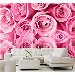 Фотообои розовые розы на кухню моющиеся 400х270