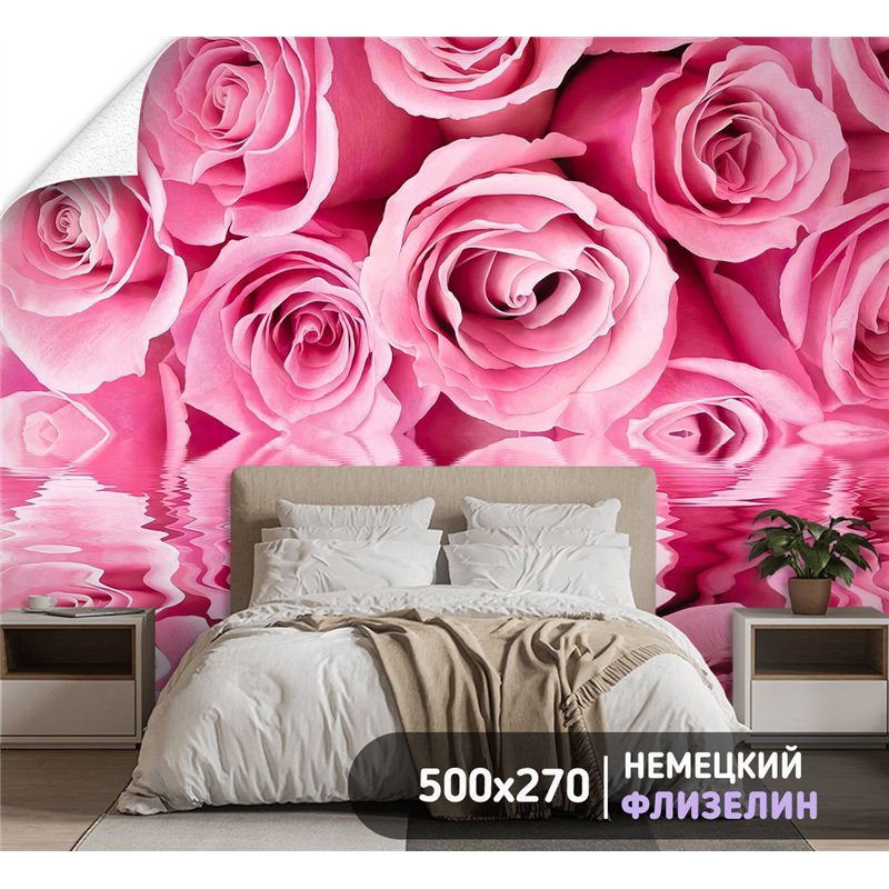 Фотообои с бутонами роз для зала влагостойкие 500х270