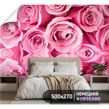 Фотообои с бутонами роз для зала влагостойкие 500х270