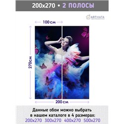 Фотообои девушка с бабочками на кухню 200х270
