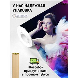 Фотообои девушка с бабочками на кухню 200х270