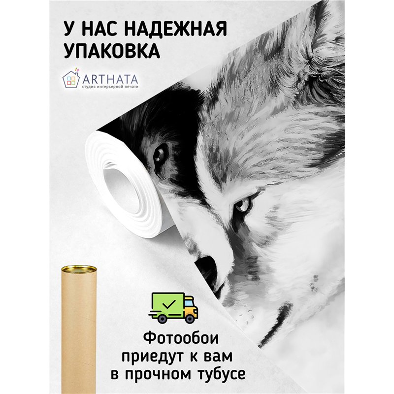 Фотообои с волком и волчицей для коридора 400х270