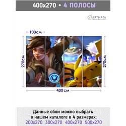 Фотообои детские 3д покемон Пикачу 400x270