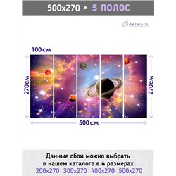 Фотообои с космическим пейзажем в коридор 500х270