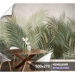 Фотообои с пальмовыми листьями на кухню моющиеся 500х270