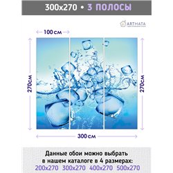 Фотообои с кубиками льда в зал 300х270