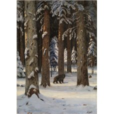 Картина на холсте по фото Модульные картины Печать портретов на холсте Бровар Яков «Зимний лес»