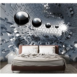 Фотообои 3д коридор с шарами для спальни моющиеся 300х270