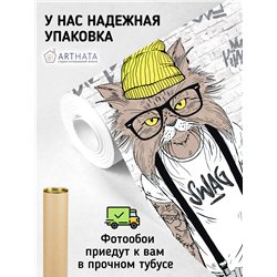 Фотообои граффити животные на кирпичной стене детям 300х270